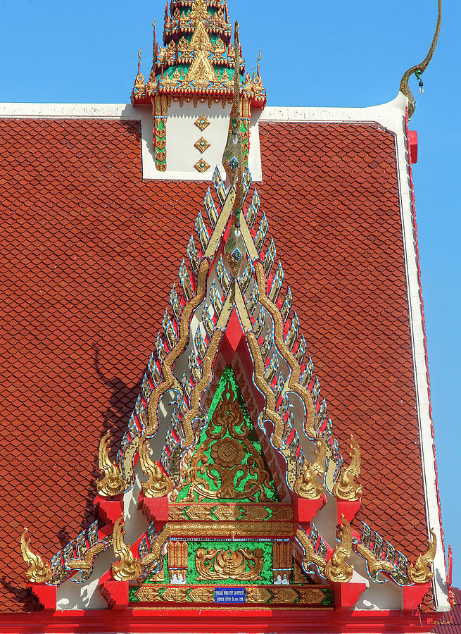 Wat Nong Ja Bok Wihan Luang Pho Thong Gable DTHNR0256 Photograph by Gerry Gantt