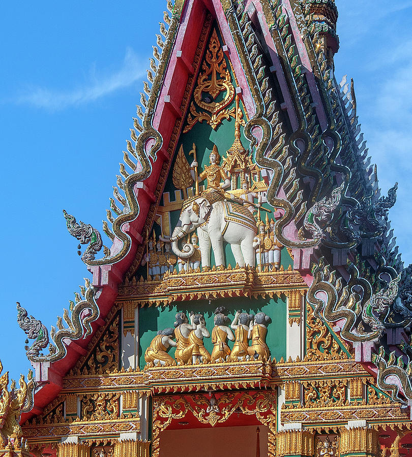 Wat Phlap Phra Ubosot Gable DTHNR0023 Photograph by Gerry Gantt
