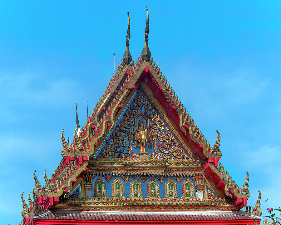 Wat Pho Phra Ubosot Gable DTHCB0319 Photograph by Gerry Gantt