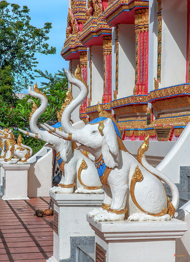 Wat Phra In Plaeng Phra Ubosot Khochasi Guardians DTHNP0202 Photograph by Gerry Gantt