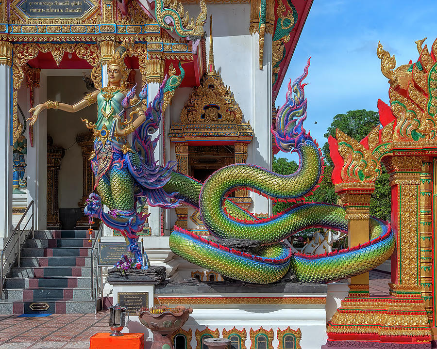Wat Phra In Plaeng Phra Ubosot Serpent-Kinaree Guardian DTHNP0183 Photograph by Gerry Gantt