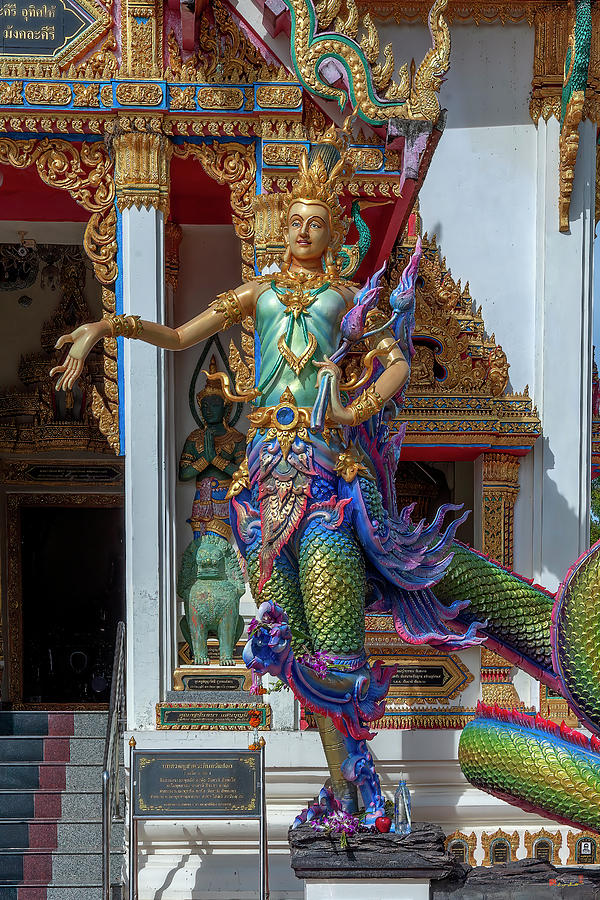 Wat Phra In Plaeng Phra Ubosot Serpent-Kinaree Guardian DTHNP0184 Photograph by Gerry Gantt