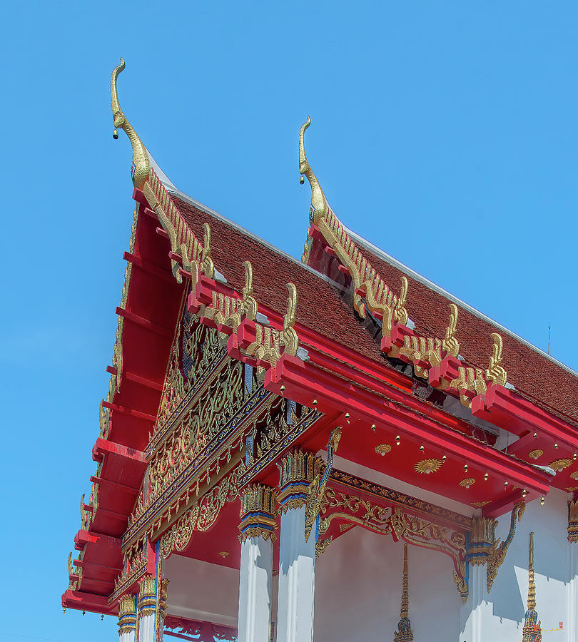 Wat Pradittharam Phra Ubosot Gable DTHB1705 Photograph by Gerry Gantt