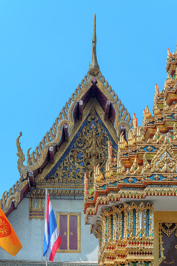 Wat Rakhang Khositaram Phra Ubosot Gable Dthb1372 Photograph