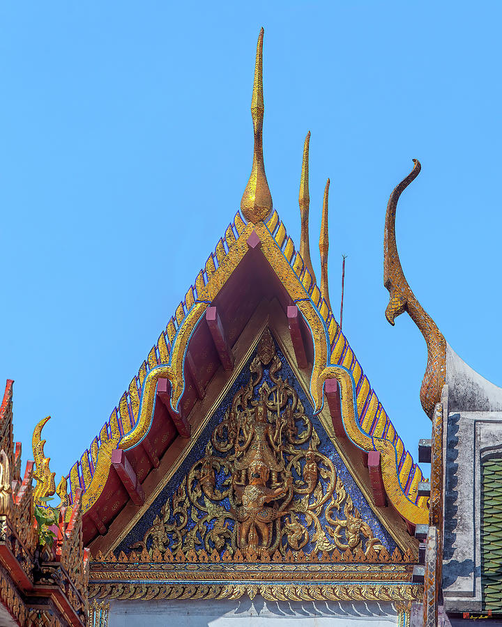 Wat Rakhang Khositaram Phra Ubosot Gable DTHB1698 Photograph by Gerry Gantt