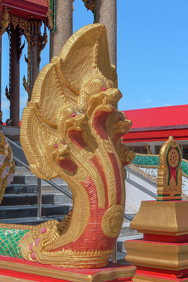 Wat Sakae Phra Ubosot Makara and Naga Guardian DTHNR0146 Photograph by Gerry Gantt