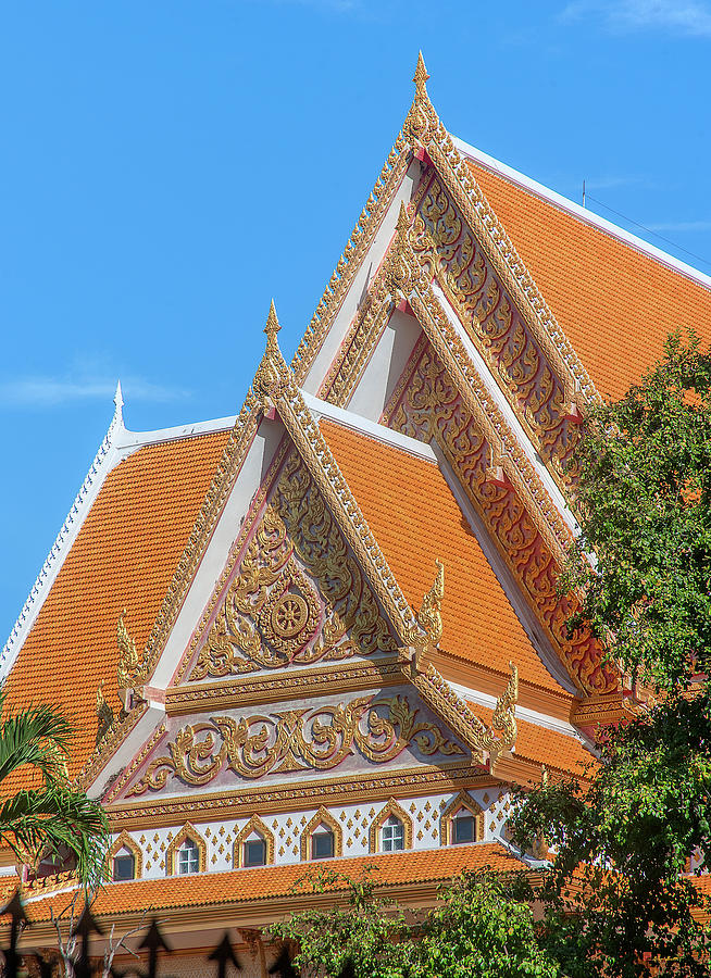 Wat Samakkhi Sala Kan Prien or Preaching Hall Gables DTHNR0007 Photograph by Gerry Gantt