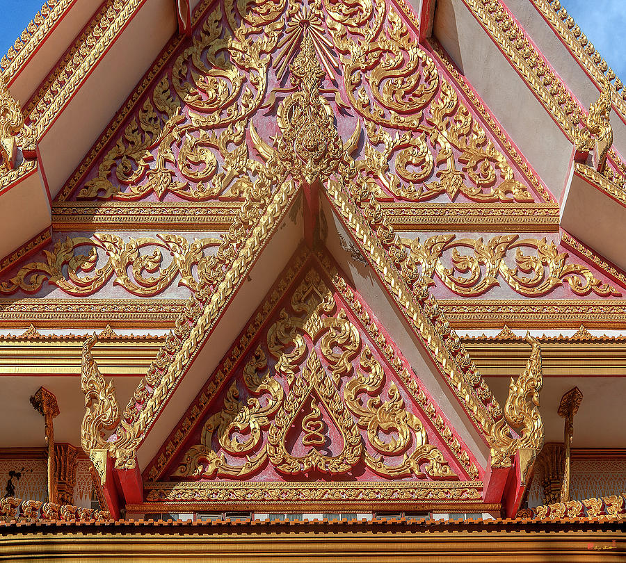 Wat Samakkhi Sala Kan Prien or Preaching Hall Gables DTHNR0010 Photograph by Gerry Gantt