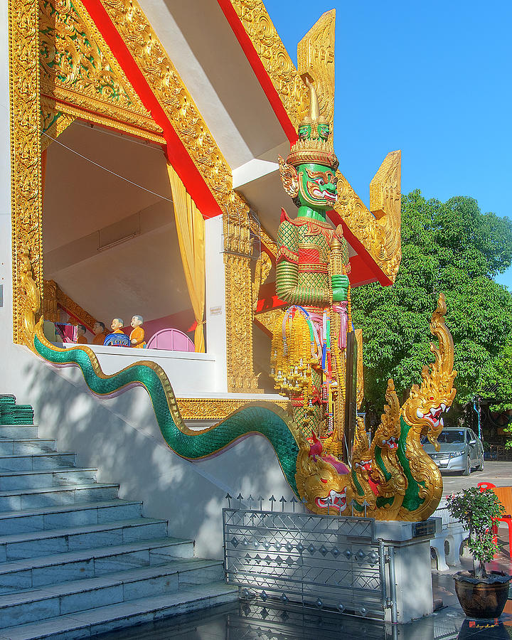 Wat Si Pradu Phra Ubosot Entrance Guardians DTHU1410 Photograph by Gerry Gantt