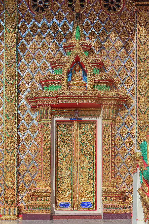 Wat Si Saeng Thong Phra Ubosot Doors DTHU1450 Photograph by Gerry Gantt