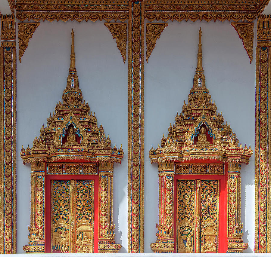 Wat Thong Nopakhun Phra Wihan Doors DTHU1334 Photograph by Gerry Gantt