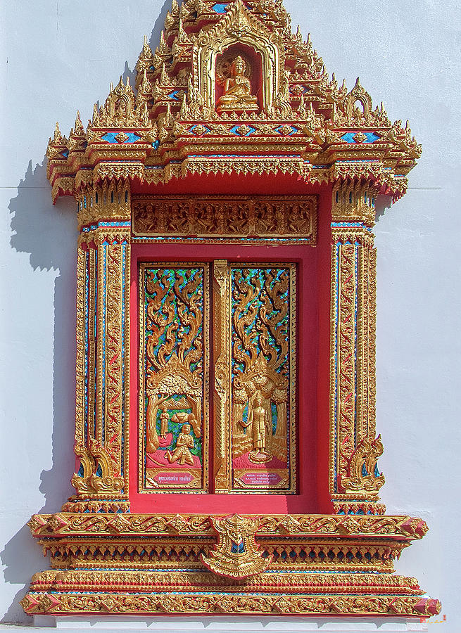 Wat Thong Nopakhun Phra Wihan Window Shutters DTHU1340 Photograph by Gerry Gantt