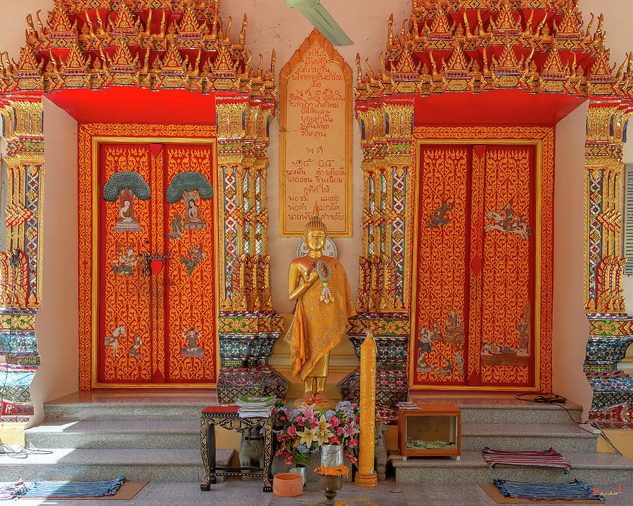 Wat Thong Sutharam Phra Ubosot Entrance DTHB2378 Photograph by Gerry Gantt