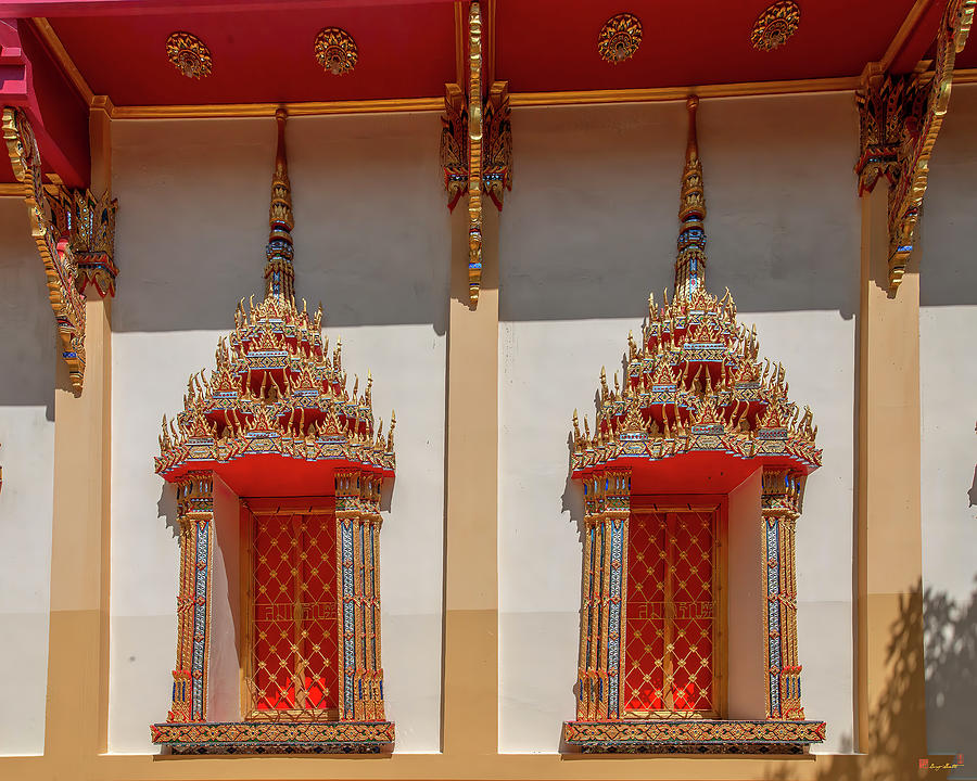Wat Thong Sutharam Phra Ubosot Windows DTHB2379 Photograph by Gerry Gantt