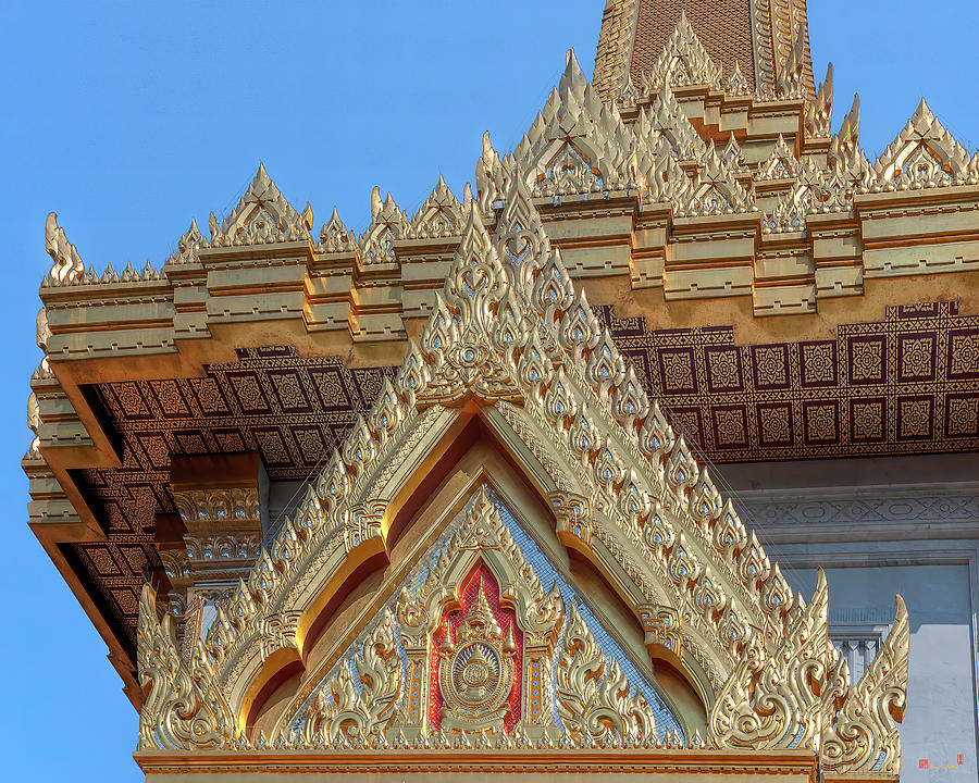 Wat Traimit Phra Maha Mondop Gable DTHB0962 Photograph by Gerry Gantt
