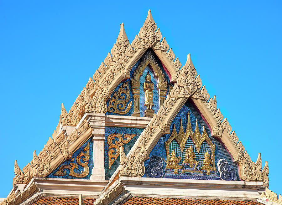 Wat Traimit Phra Ubosot Gables DTHB1527 Photograph by Gerry Gantt