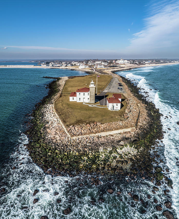 Watch Hill Lighthouse Photograph by Veterans Aerial Media LLC