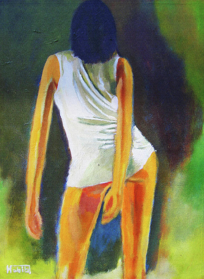 Watch my back girl Painting by Habib Ayat