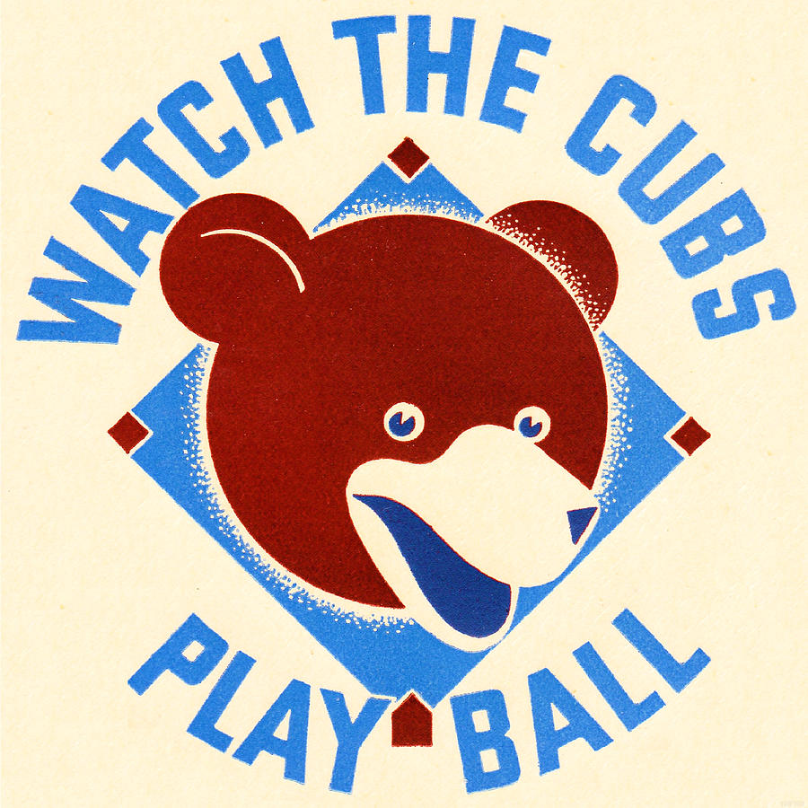Watch The Cubs Play Ball Mixed Media by Row One Brand