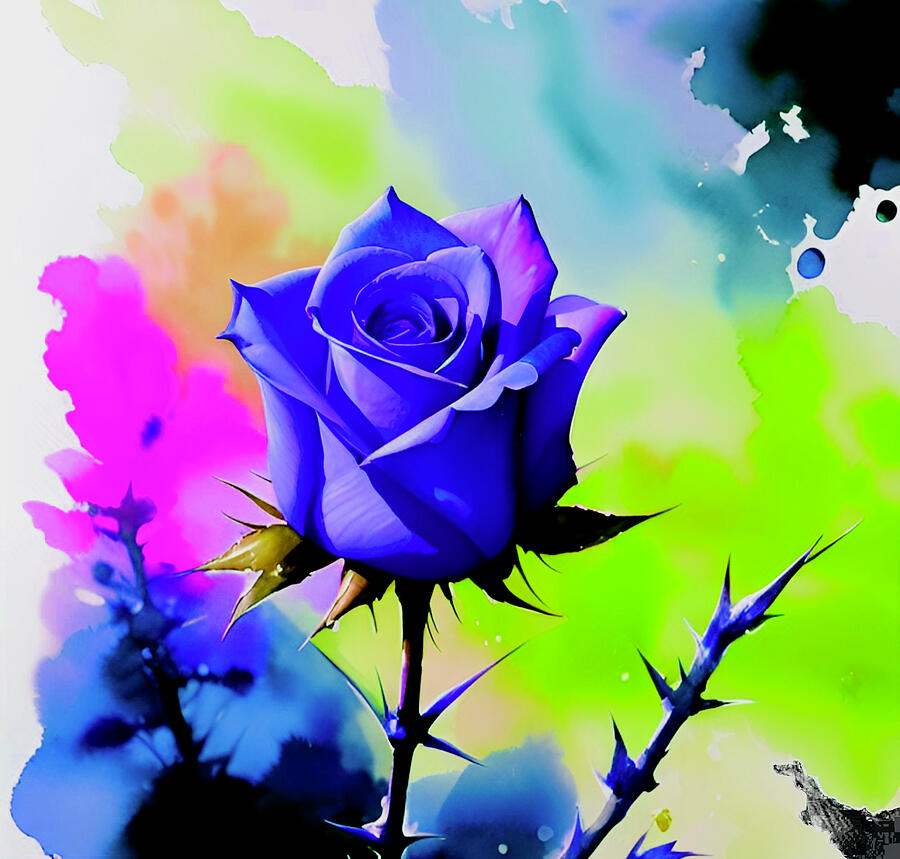 Watch Your Fingers AI Art - Purple Rose Digital Art by Designs By ...