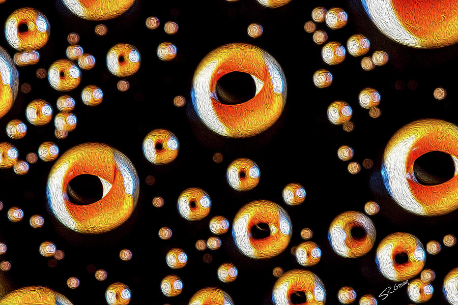 Watchers Abstract Color Water Drops Digital Art by SR Green