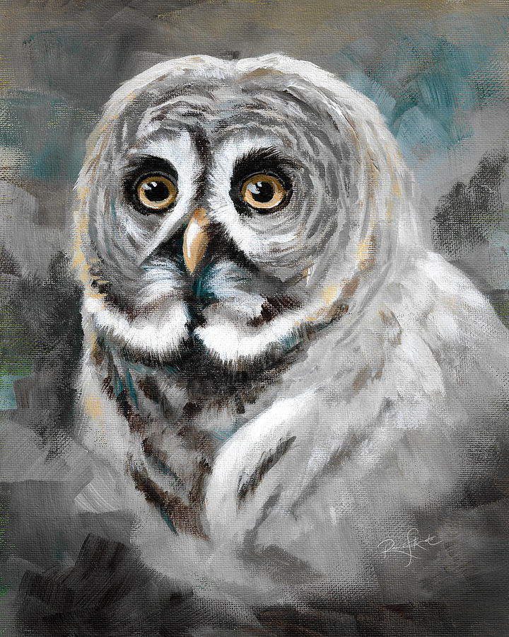 Watchful Owl Painting by Renee Forth-Fukumoto