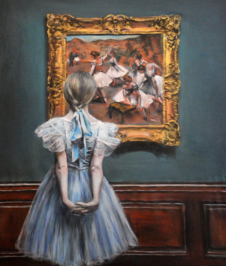 Watching Degas Dancers Painting by Escha Van den bogerd