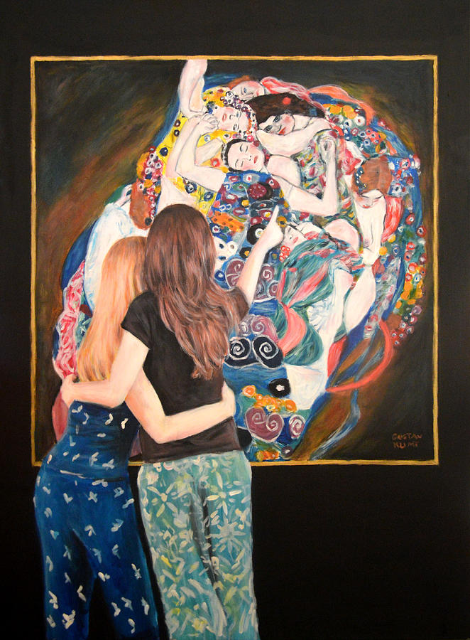 Watching Klimt The Maidens Painting by Escha Van den bogerd