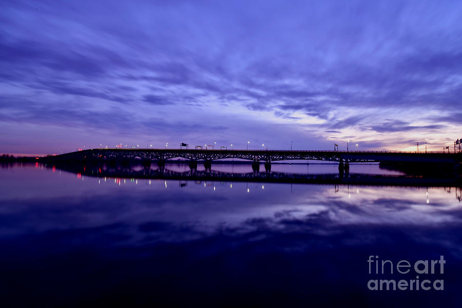 Watching The North Grand Island Bridge At Dusk Photograph by Sheila Lee ...