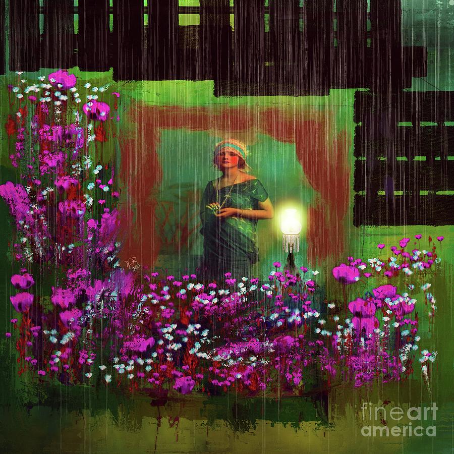 Watching the rain wash all my cares away Digital Art by Michelle Ressler