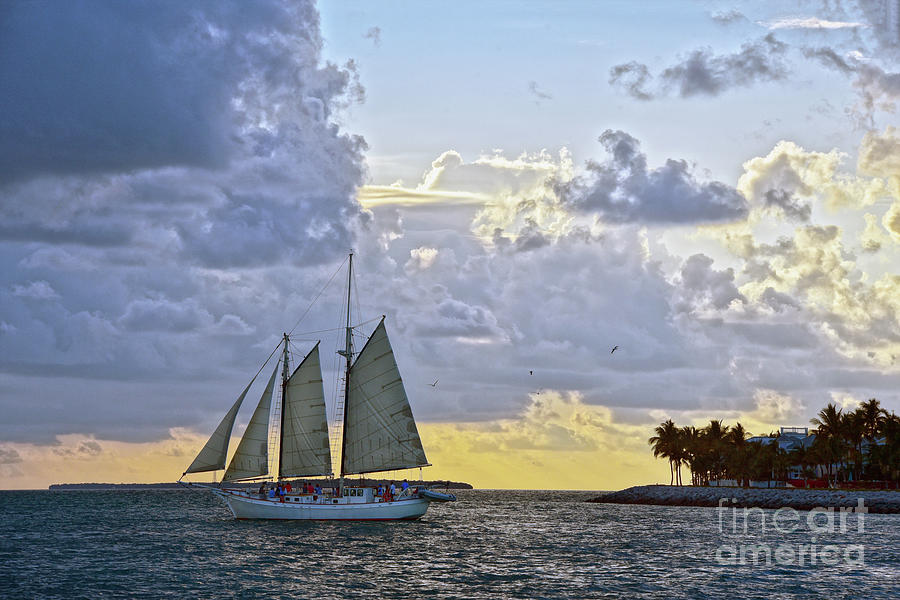 Sunset Photograph - Watching the Sunset at Key West by Catherine Sherman