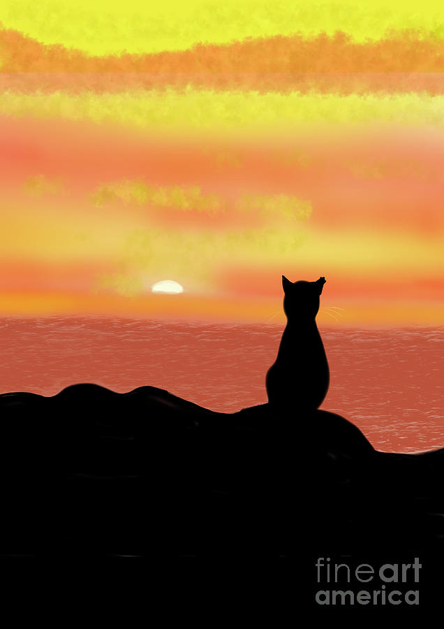 Watching the sunset Digital Art by Elaine Rose Hayward