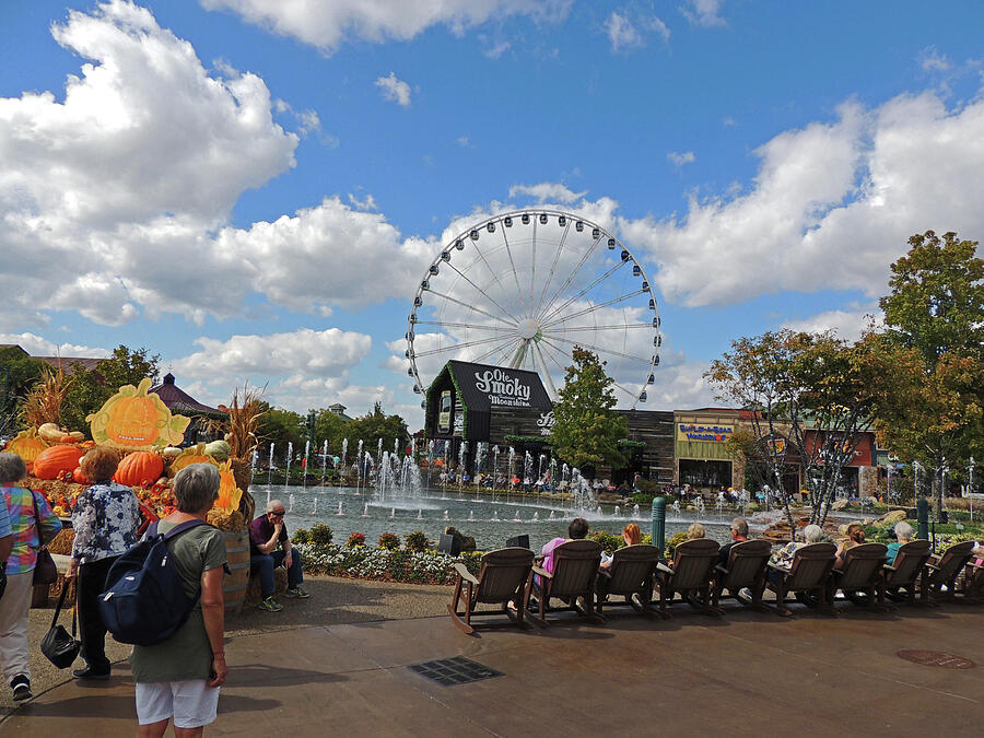 Watching The Water Show At The Island In Pigeon Forge Photograph By 