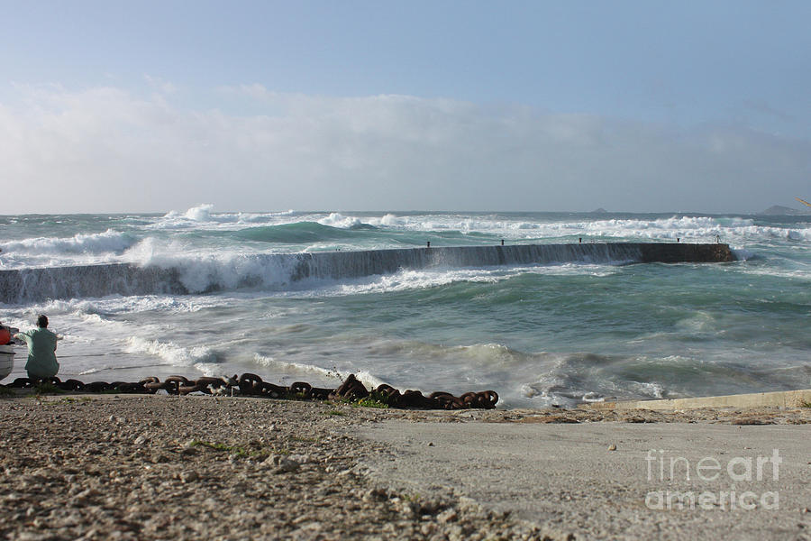 Watching Waves in Sennen Cove Photograph by Terri Waters