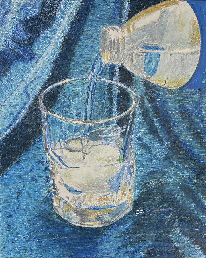 Water and Ice Drawing by Quwatha Valentine
