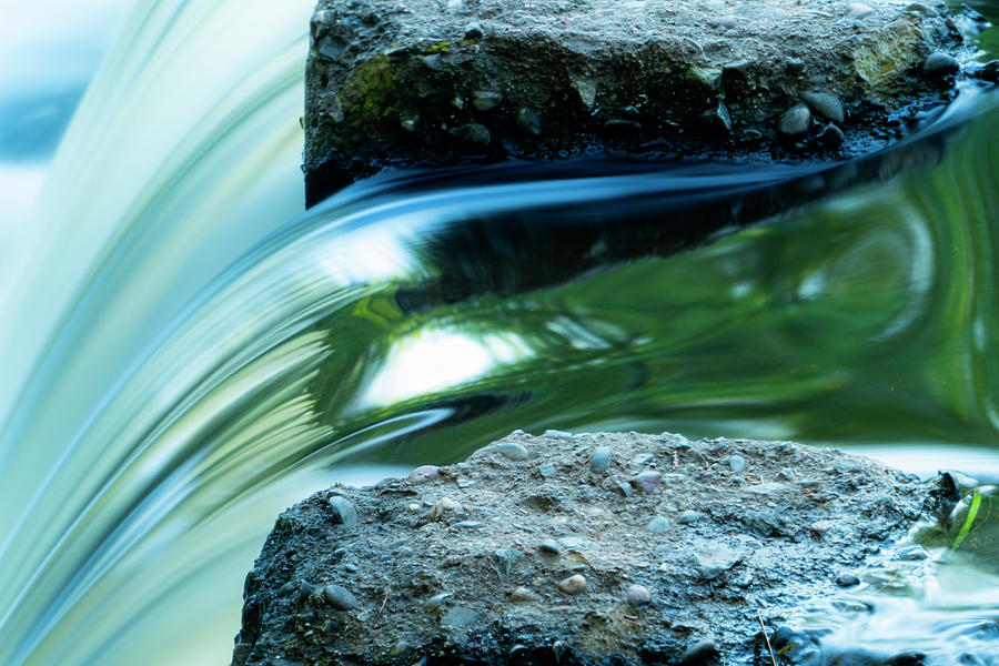 Water and Rocks Abstract Art Photograph by Sandra Js