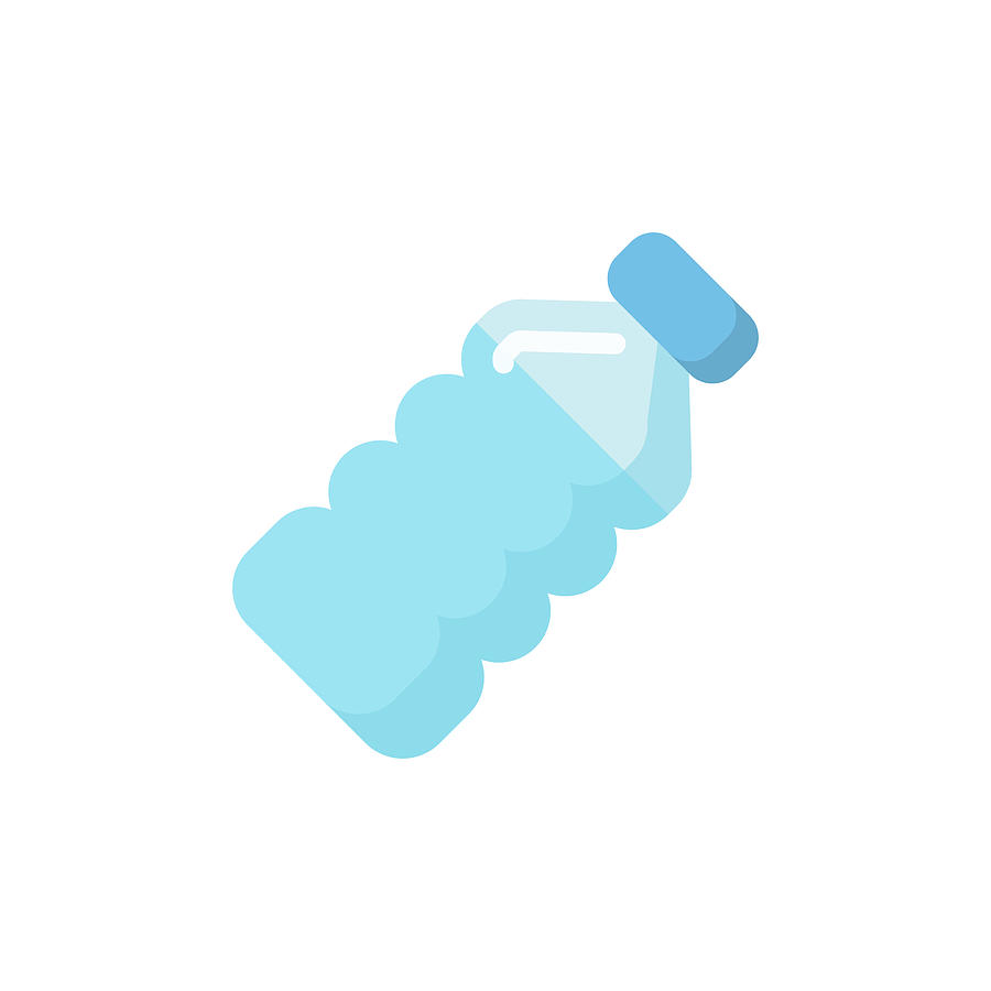 Water Bottle Flat Icon. Pixel Perfect. For Mobile and Web. Drawing by Rambo182
