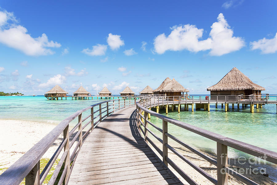 Water bungalows, Polynesia Photograph by Matteo Colombo