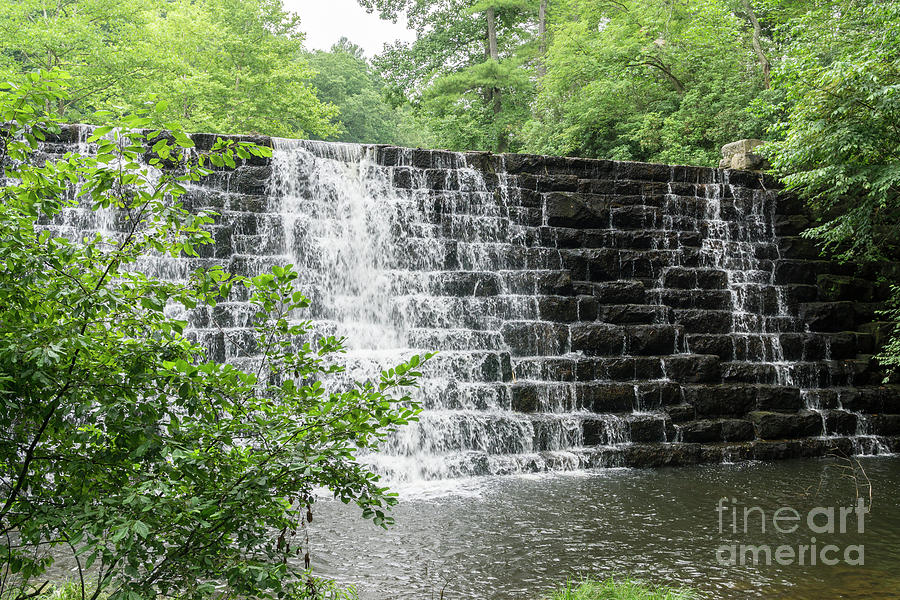Water cascades down a stone dam on a creek along the Blue Ridge  Photograph by William Kuta