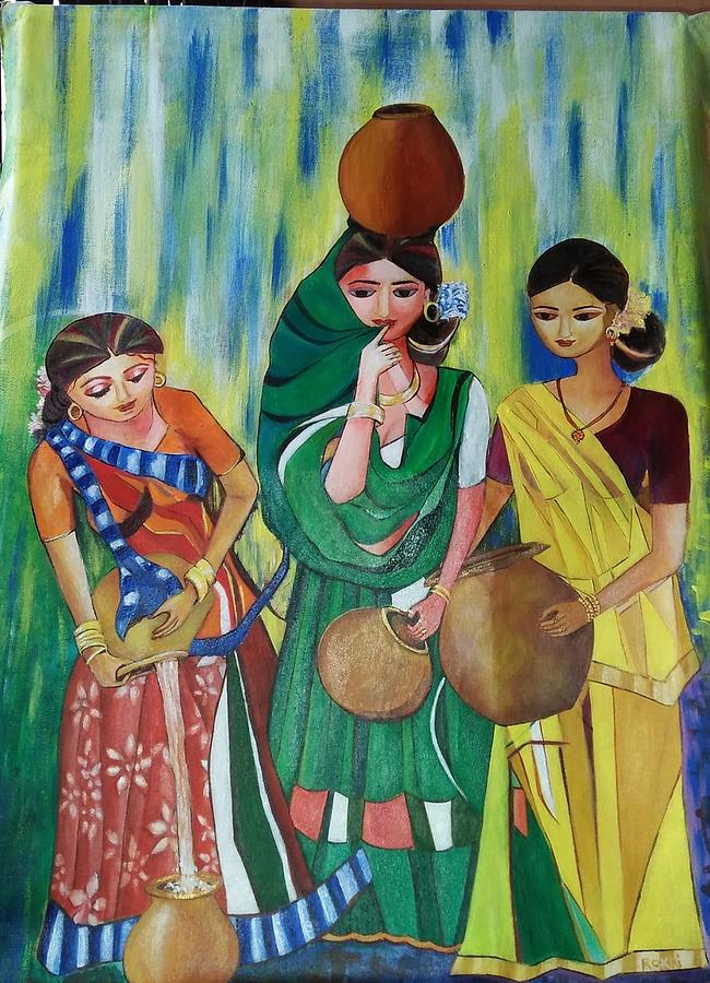 Water contribution Painting by Rakhi Bose - Fine Art America