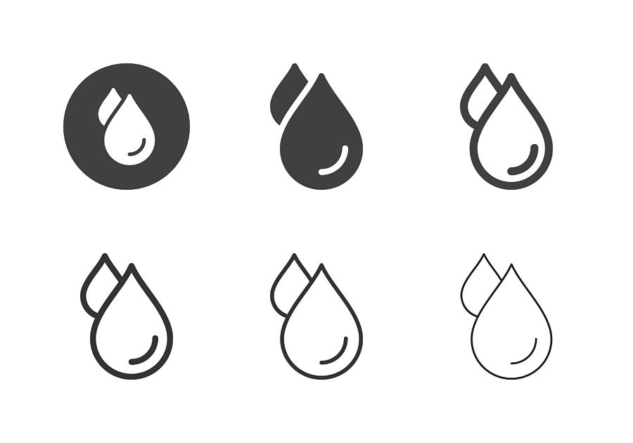Water Drop Icons - Multi Series Drawing by Rakdee