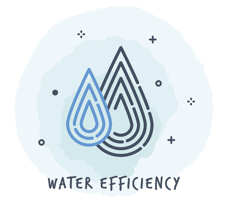 Water Drop Line Icon Drawing by Ilyast