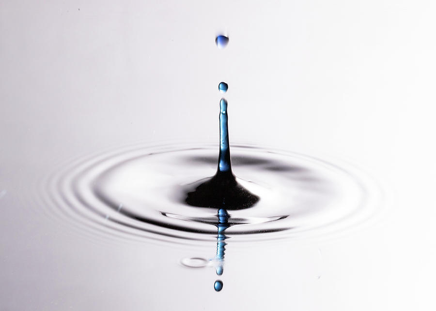 Water Drops Blue Photograph by Amelia Pearn