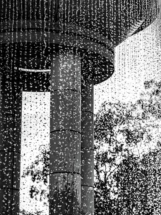 Water Drops from the Fountain in Downtown Cary Photograph by Anthony Doudt