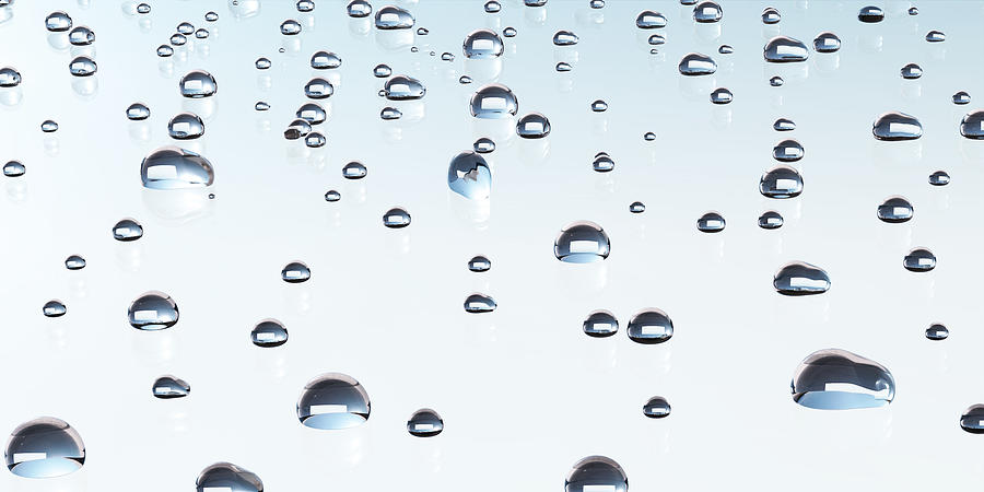 Water drops on the white background Photograph by Gorkos