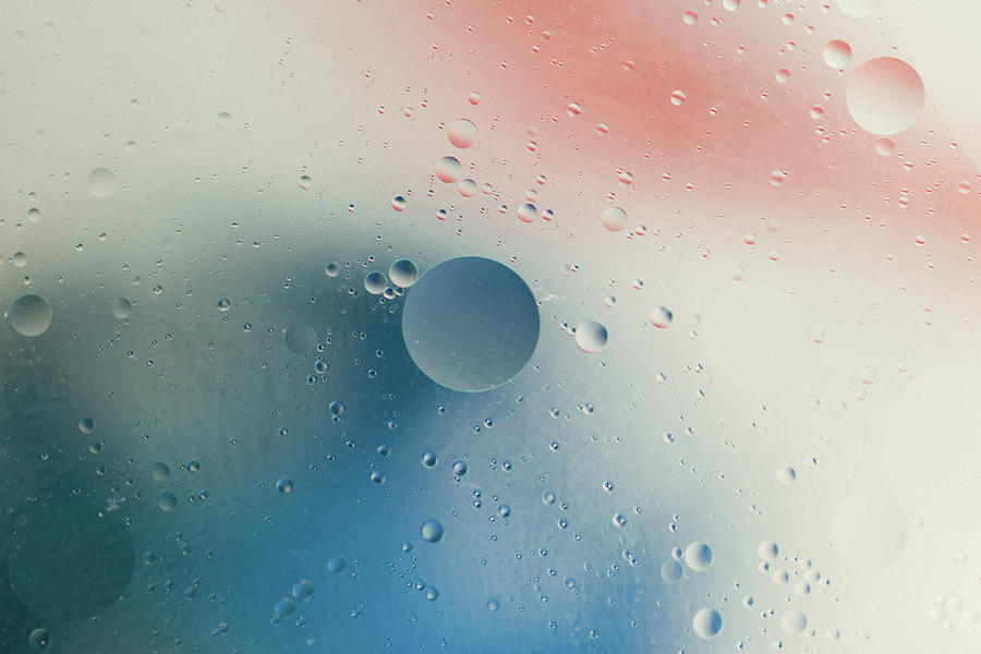 Water Drops Red White Blue Photograph by Amelia Pearn