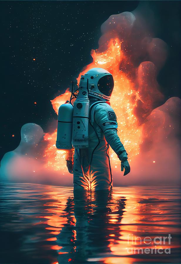 Space Painting - Water Explosion by N Akkash