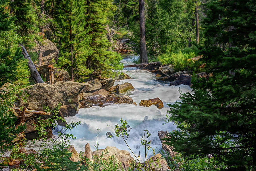 Water fall HDR in the Tetons Photograph by Nathan Wasylewski