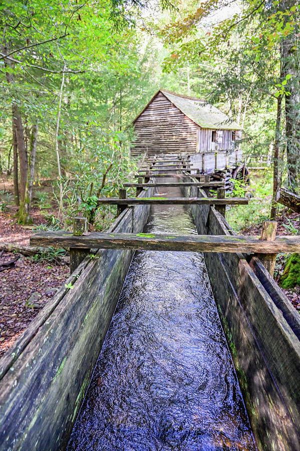 Water Flume To Grist Mill Photograph by Ed Stokes