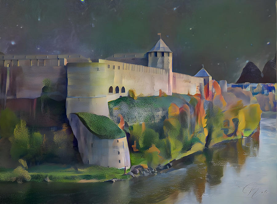 Water fortress Mixed Media by Frederick Cook